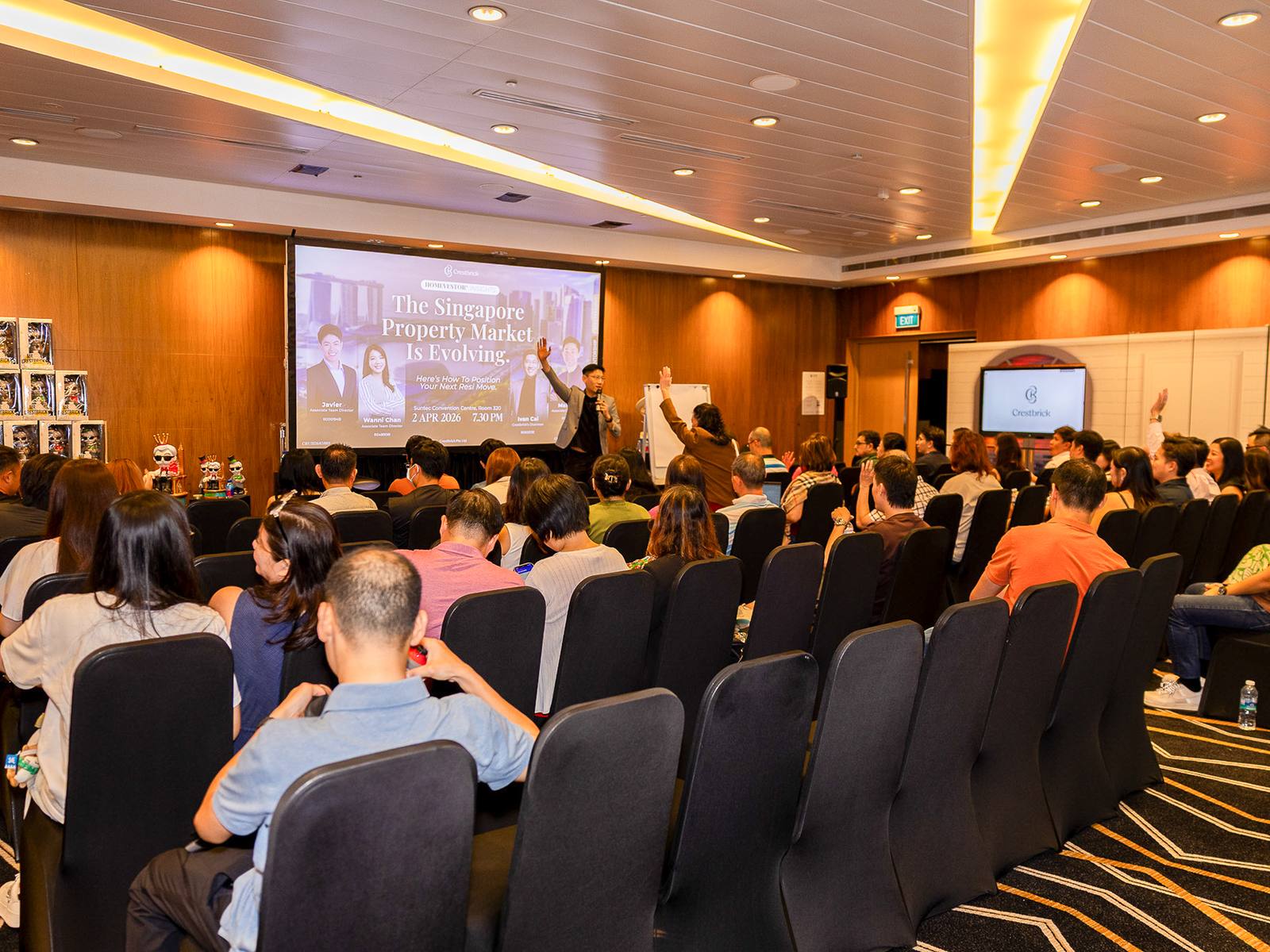 A full room of attendees at a Crestbrick property masterclass
