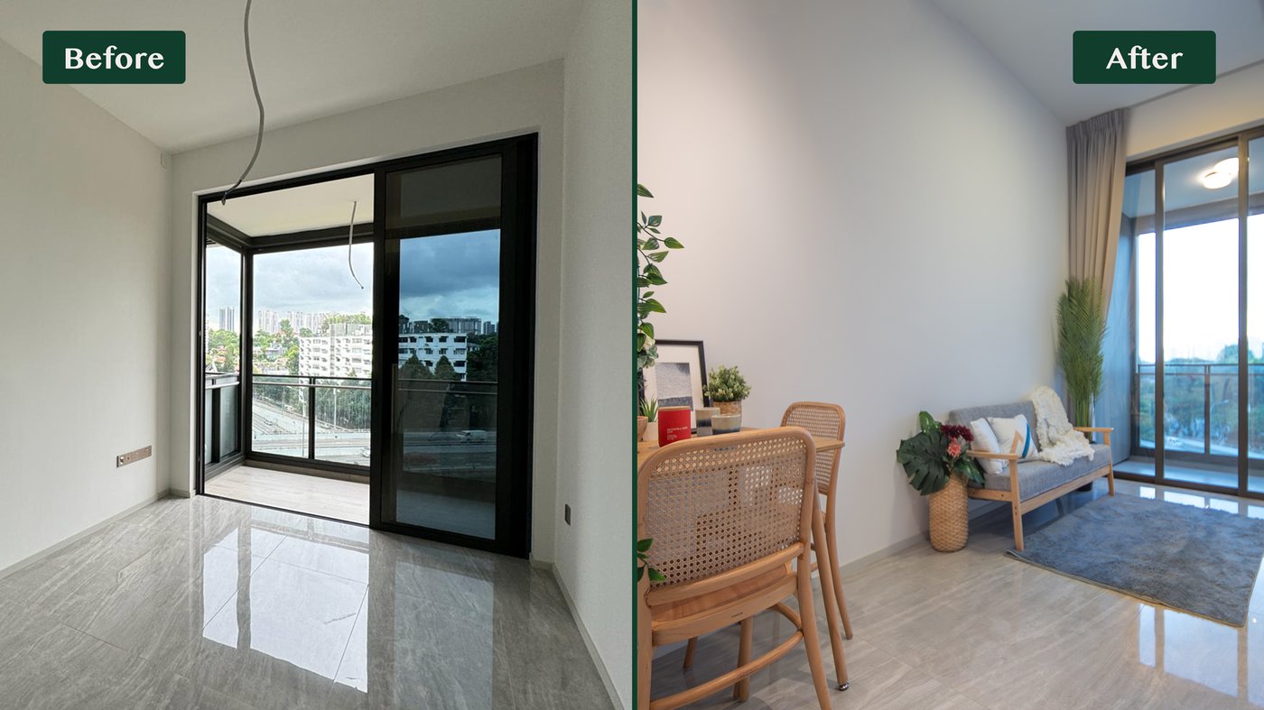 Before and after home staging by Crestbrick