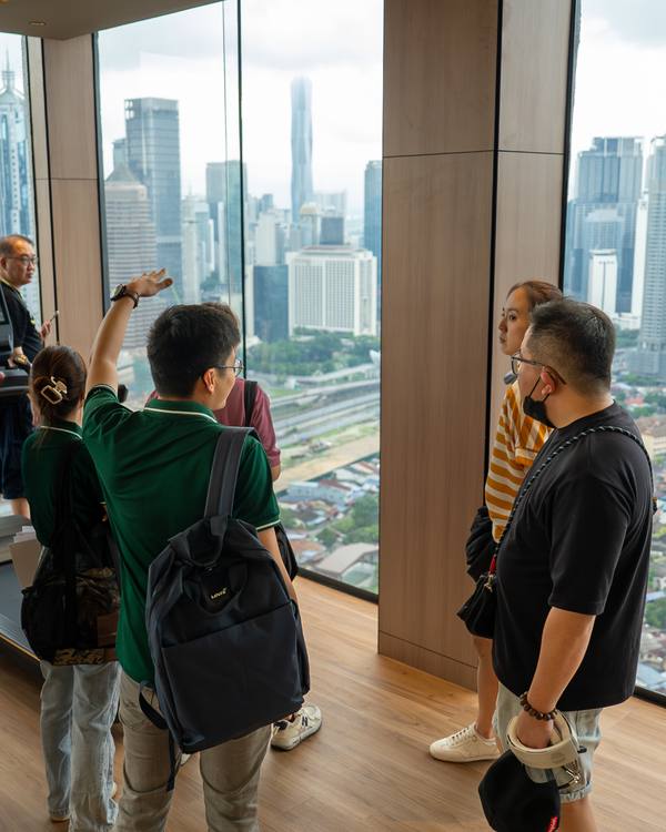 Clients viewing a city property with Crestbrick