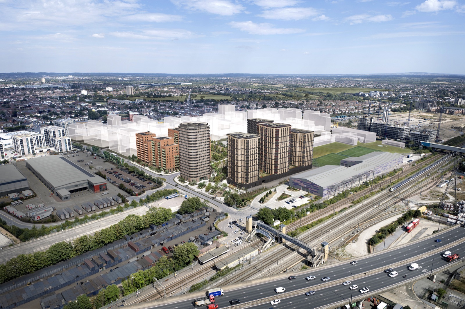 Dagenham Green aerial view — indicative only