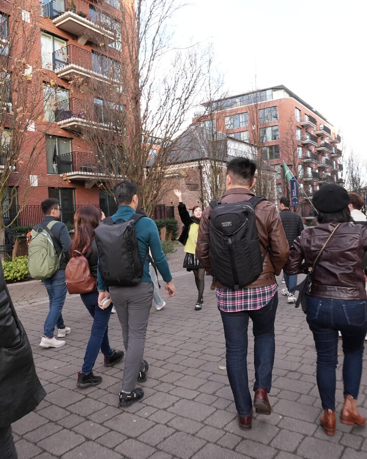 Crestbrick clients walking through a UK residential development during a property tour